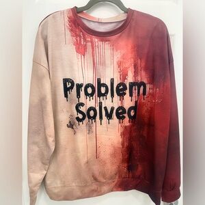 Women’s Graphic Crewneck Sweatshirt - Red and Beige